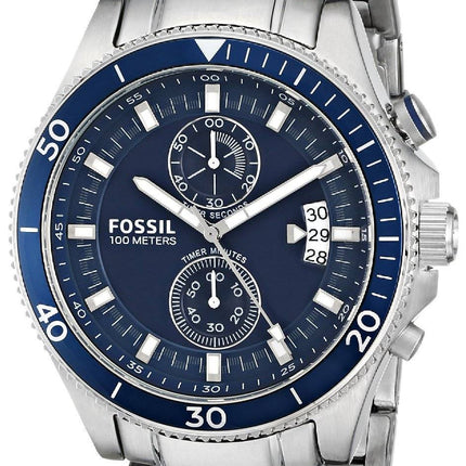 Fossil Wakefield Chronograph Blue Dial Stainless Steel CH2937 Mens Watch