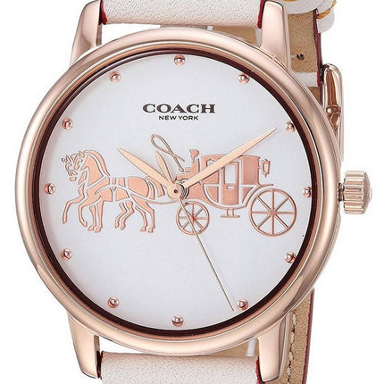 Coach Grand White Dial Rose Gold Tone Stainless Steel Quartz 14502973 Womens Watch