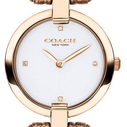 Coach Chrystie White Dial Rose Gold Tone Stainless Steel Quartz 14503321 Womens Watch