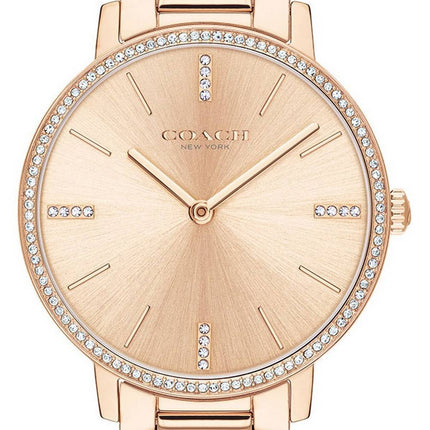 Coach Audrey Crystal Accents Rose Gold Tone Stainless Steel Quartz 14503479 Womens Watch
