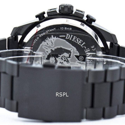 Diesel Mega Chief Quartz Chronograph Grey Dial Black IP DZ4283 Mens Watch
