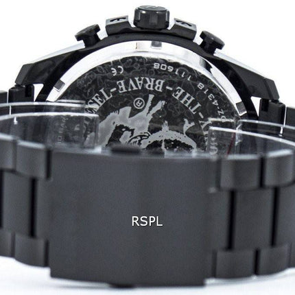 Diesel Mega Chief black Ion Plated Brown Dial DZ4318 Mens Watch