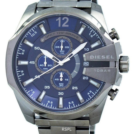 Diesel Mega Chief Chronograph Blue Dial 100M DZ4329 Mens Watch
