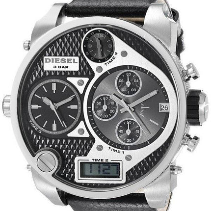 Diesel Chronograph Black Multi Dial Leather Strap DZ7125 Mens Watch