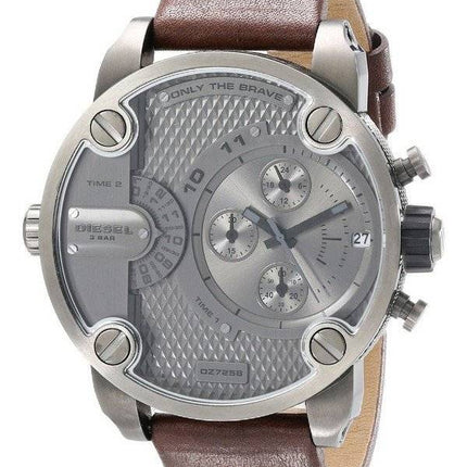 Diesel Little Daddy Chronograph Dual Time Grey Dial DZ7258 Mens Watch