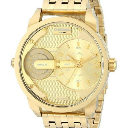 Diesel Mini Daddy Gold Tone Dual Time DZ7306 Mens Watch