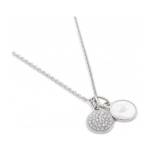 Emporio Armani Cubic Zirconia Stainless Steel Mother Of Pearl Necklace EGS2156040 For Women