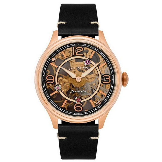 Thomas Earnshaw Baron Genuine Leather Skeleton Dial Automatic ES-8231-03 Mens Watch