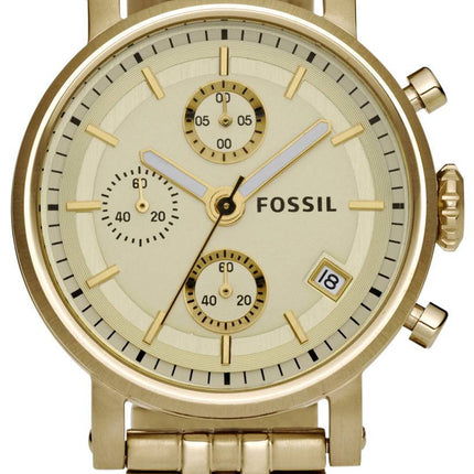 Fossil Boyfriend Chronograph Champagne Dial ES2197 Womens Watch