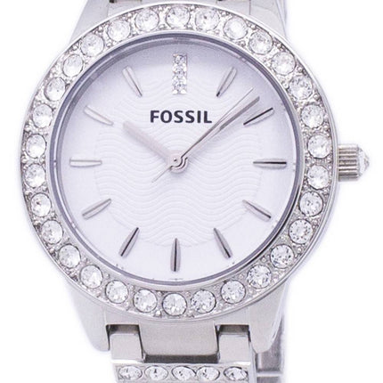 Fossil Jesse Silver Crystals White Dial ES2362 Womens Watch