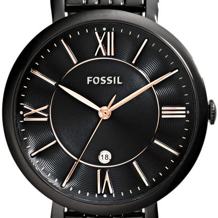 Fossil Jacqueline Quartz Black Dial Black Ion Plated ES3614 Womens Watch