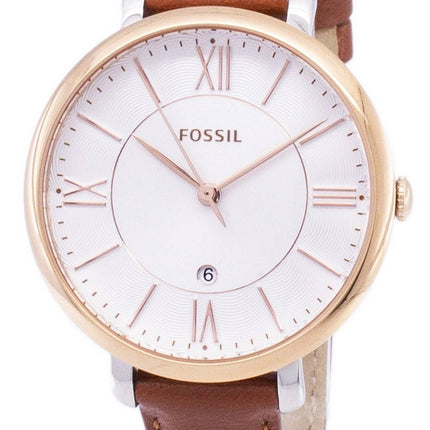 Fossil Jacqueline Silver Dial Brown Leather ES3842 Womens Watch