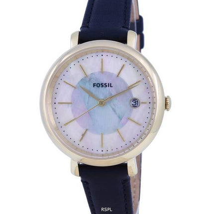 Fossil Jacqueline Mother-Of-Pearl Dial Leather Strap Solar ES5093 Womens Watch