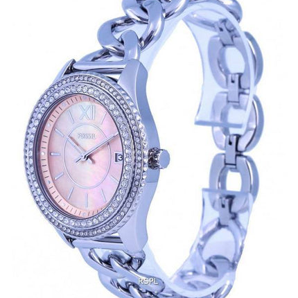 Fossil Stella Crystal Accents Rose Gold Mother Of Pearl Dial Quartz ES5134 Womens Watch