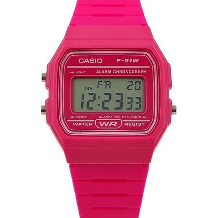 Casio Digital Pink Resin Strap Quartz F-91WC-4A Unisex watch