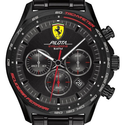 Ferrari Scuderia Pilota Evo Chronograph Stainless Steel Quartz 0830716 Mens Watch