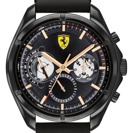 Ferrari Scuderia Speedracer Open Heart Leather Strap Quartz 0830752 Mens Watch