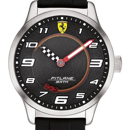 Ferrari Scuderia Pitlane Black Dial Silicon Band Quartz 0860012 Unisex Watch
