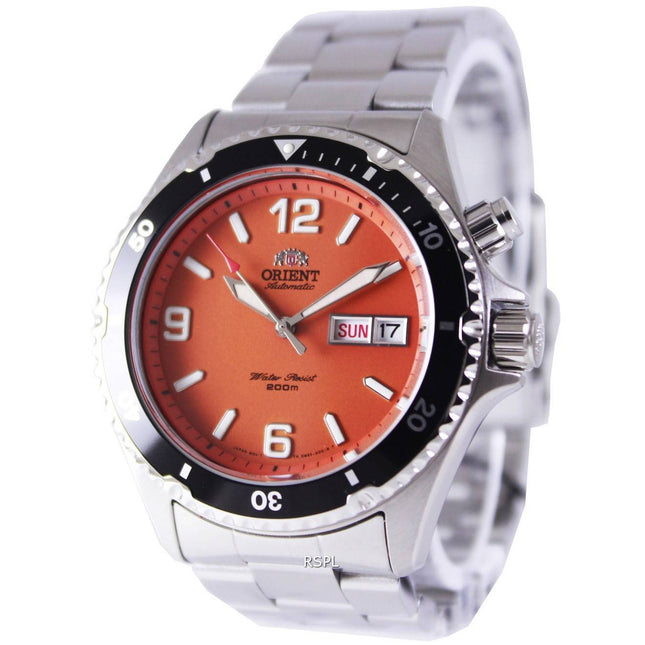 Orient Mako Automatic Diver's Orange Dial FEM65001MV Men's Watch