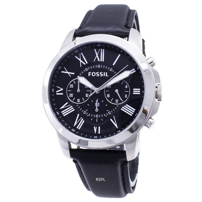 Fossil Grant Chronograph Black Leather Strap FS4812 Men's Watch
