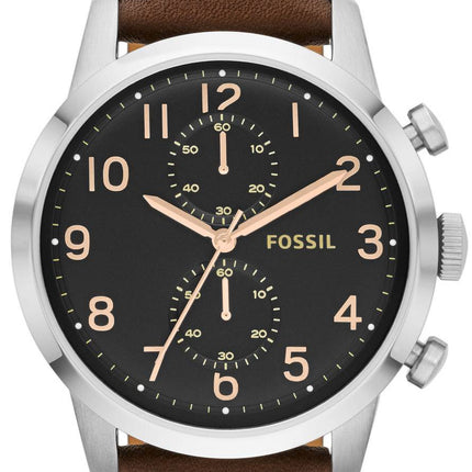 Fossil Townsman Chronograph Brown Leather Strap FS4873 Mens Watch