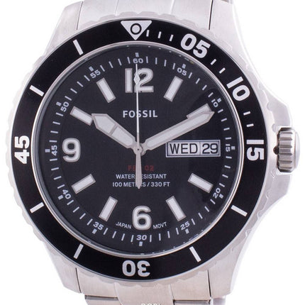 Fossil FB-02 Black Dial Stainless Steel Quartz FS5687 100M Men's Watch