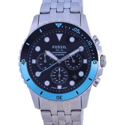 Fossil FB-01 Chronograph Black Dial Quartz FS5827 100M Mens Watch