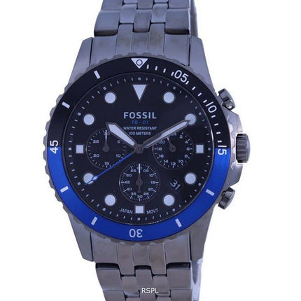 Fossil FB-01 Chronograph Smoke Stainless Steel Quartz FS5835 100M Mens Watch