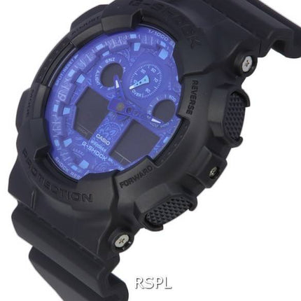 Casio G-Shock Analog Digital Blue Dial Quartz GA-100BP-1A GA100BP-1 200M Mens Watch