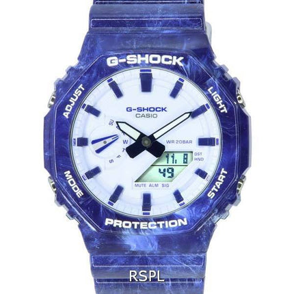 Casio G-Shock Porcelain Analog Digital White Dial Quartz GA-2100BWP-2A GA2100BWP-2 200M Men's Watch