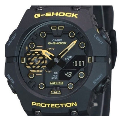 Casio G-Shock Caution Yellow Mobile Link Analog Digital Resin Strap Black Dial Quartz GA-B001CY-1A 200M Mens Watch