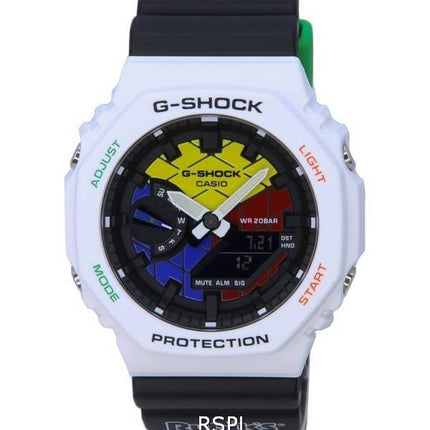 Casio RUBIKS x G-Shock Limited Edition Analog Digital Colorful Dial Quartz GAE-2100RC-1A GAE2100RC1 200M Mens Watch