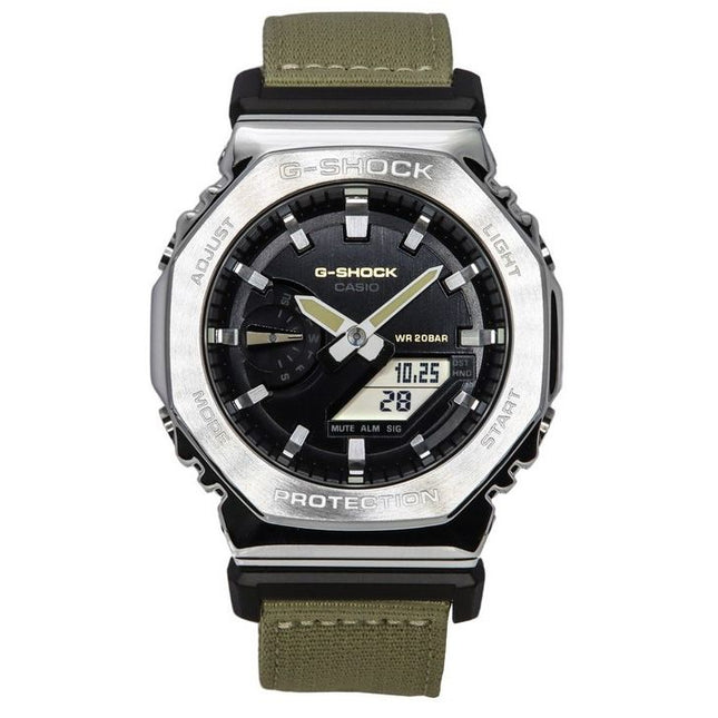 Casio G-Shock Utility Metal Collection Analog Digital Cloth Strap Black Dial Quartz GM-2100C-5A 200M Men's Watch