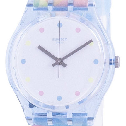 Swatch Bordujas White Dial Silicone Strap Quartz GS159 Womens Watch