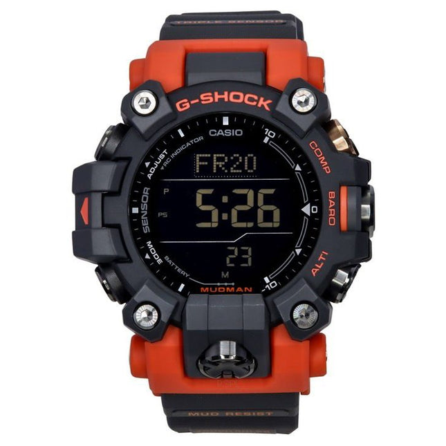 Casio G-Shock Mudman Master Of G-Land Digital Orange And Black Resin Strap Solar GW-9500-1A4 200M Mens Watch