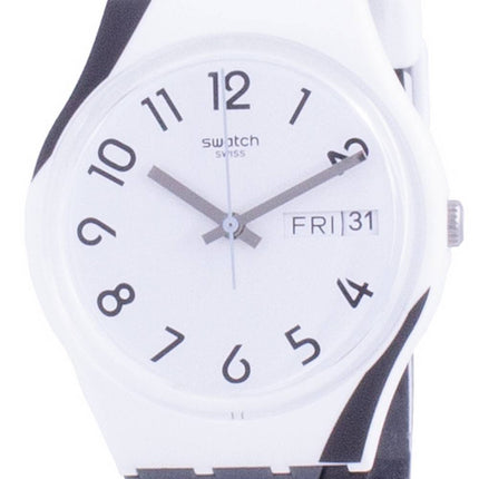 Swatch Greytwist White Dial Silicone Strap Quartz GW711 Mens Watch