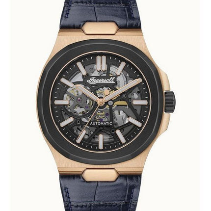 Ingersoll The Catalina Leather Strap Black Skeleton Dial Automatic I12506 Mens Watch