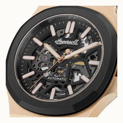 Ingersoll The Catalina Leather Strap Black Skeleton Dial Automatic I12506 Mens Watch