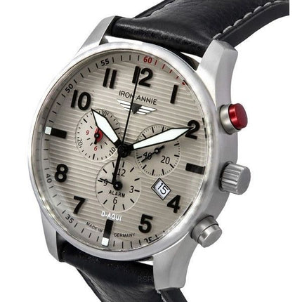 Iron Annie D-Aqui Chronograph Leather Strap Grey Dial Quartz 56844 100M Men's Watch