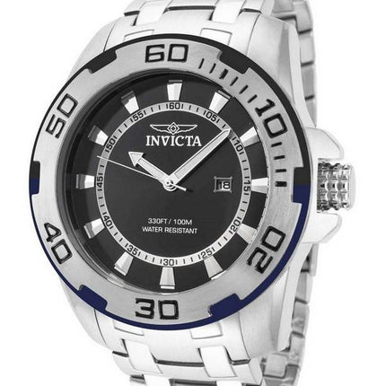 Invicta Pro Diver Stainless Steel Black Dial Quartz 39118 100M Men's Watch