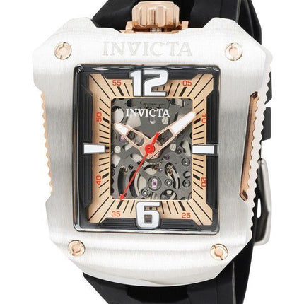 Invicta S1 Rally Silicone Strap Rose Gold Skeleton Dial Automatic 41660 100M Mens Watch