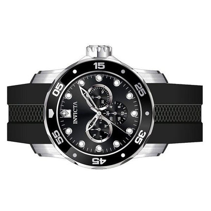 Invicta Pro Diver Scuba GMT Silicone Strap Black Dial Quartz 45721 100M Men's Watch