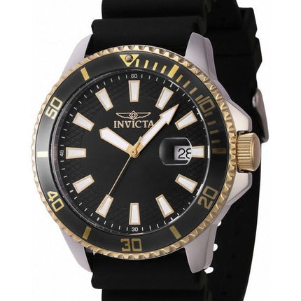 Invicta Pro Diver Silicone Strap Black Dial Quartz 46132 Men's Watch