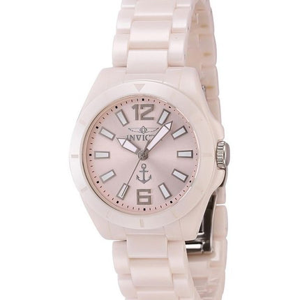 Invicta Ocean Voyage Ceramic Bracelet Light Pink Dial Quartz 46302 Women's Watch
