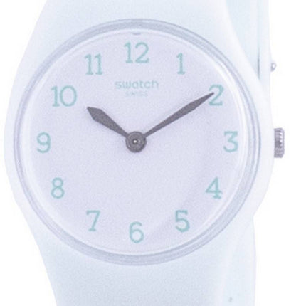 Swatch Greenbelle White Dial Silicone Strap Quartz LG129 Womens Watch