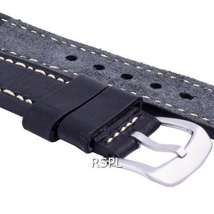 Ratio LS16 Black Leather Watch Strap 22mm