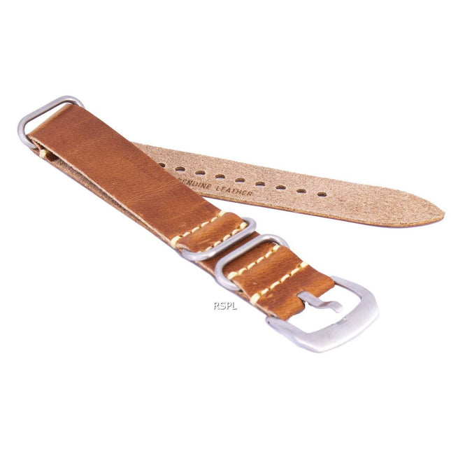 Brown Ratio Brand Leather Watch Strap 22mm
