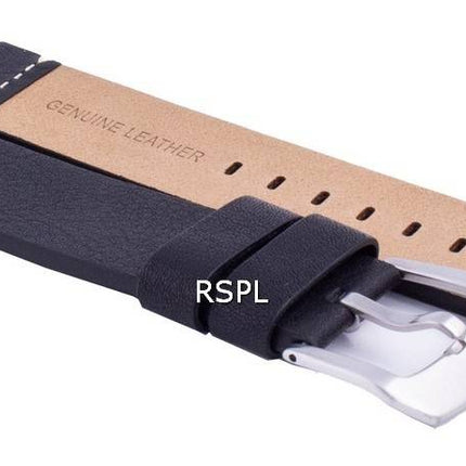 Ratio LS20 Black Leather Watch Strap 22mm