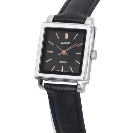 Casio Standard Analog Leather Strap Black Dial Quartz LTP-E176L-1A Women's Watch