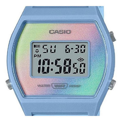Casio Digital Blue Resin Strap Multicolor Dial Quartz LW-205H-2 Womens Watch